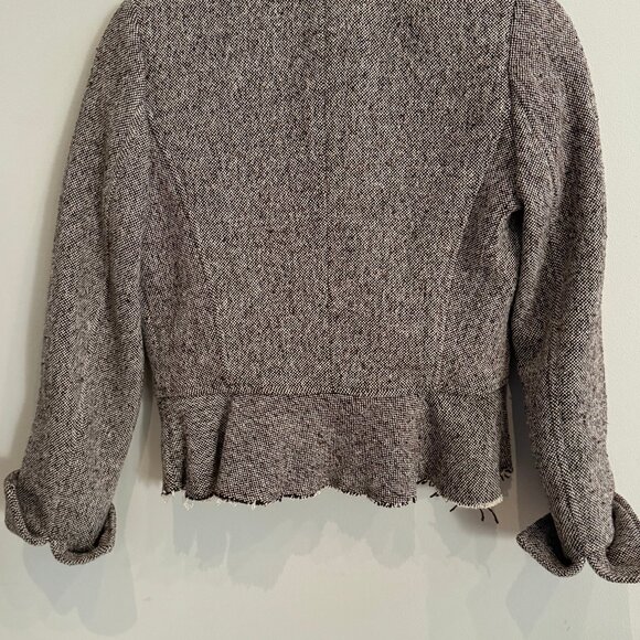 Banana Republic, brown tweed jacket with frayed edges - Picture 4 of 6